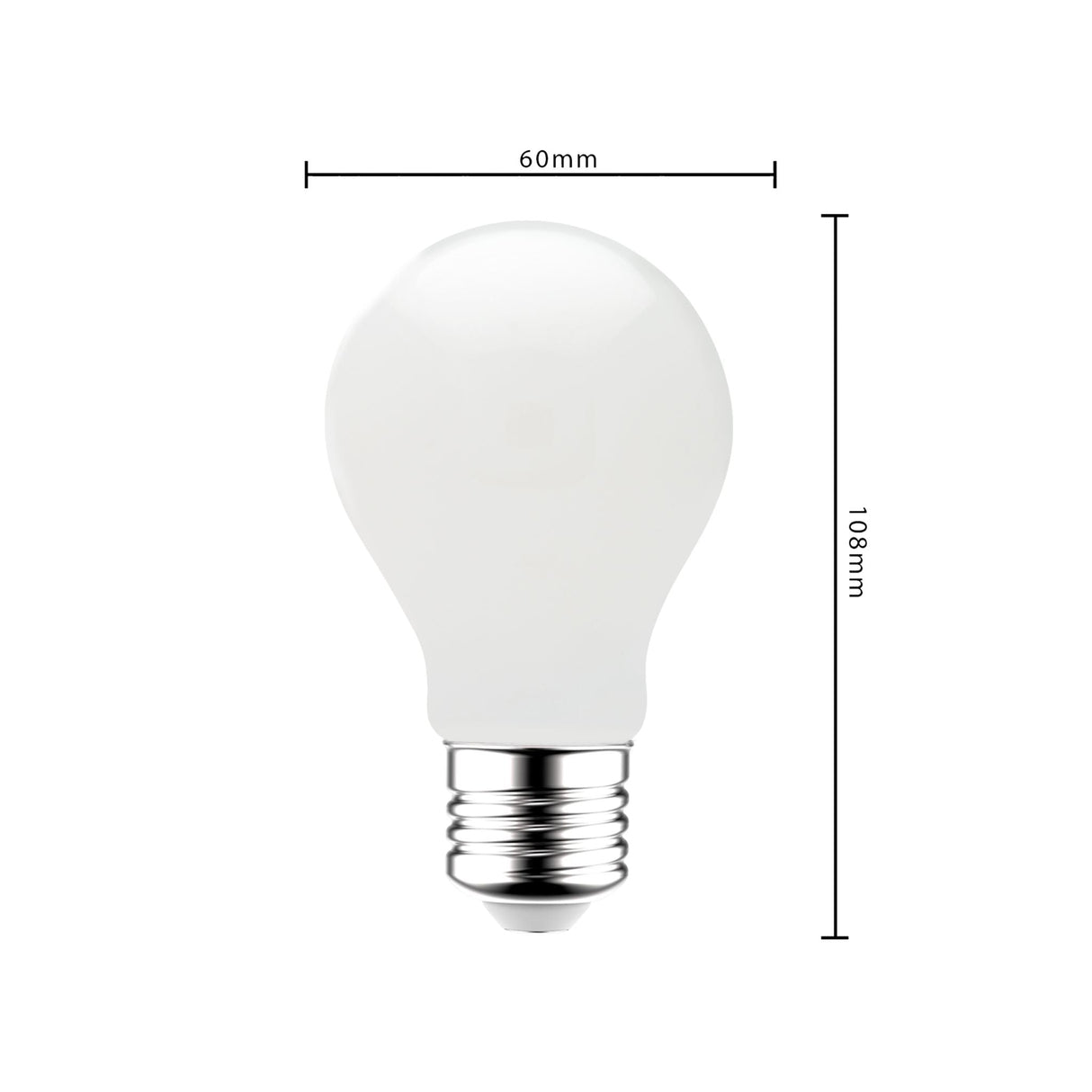 LED Filament Lamp E27 806 lumen - 7W - Warmwit 2700K - A60 Peervorm - Opaal Glas