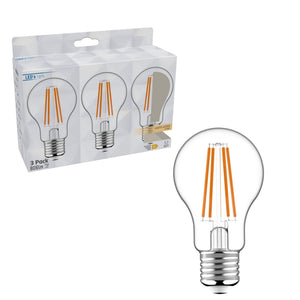 LED Filament Peerlamp E27 806 Lumen - 7W - Warmwit 2700K - Helder Glas - 3 stuks