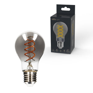 Ampoule à filament LED A60 en verre fumé - Culot E27 - 4,5W - 120 lumens - Blanc extra chaud (1800K) - Dimmable