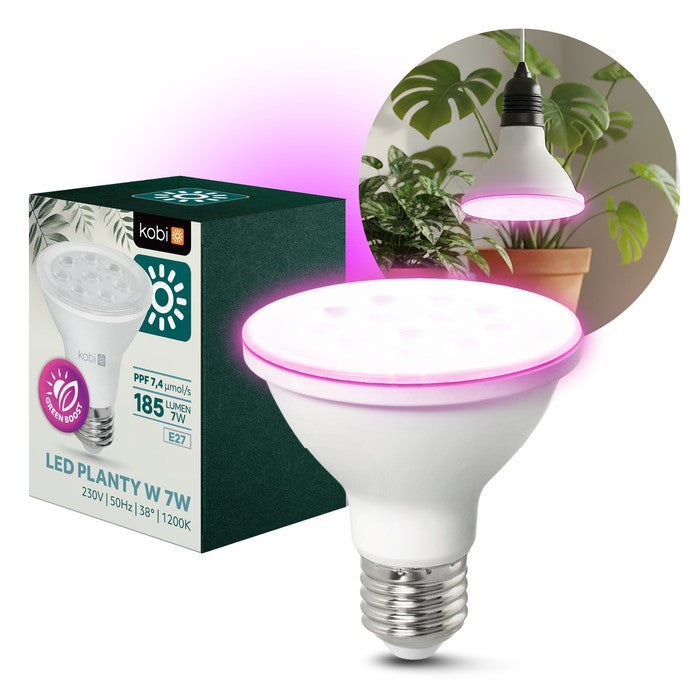 LED Kweeklamp E27 7W 185lm - Groei & Bloei - 38° Gericht - Wit - IP20 - 230V