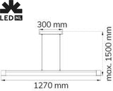LED Hanglamp V linear - Dimbaar warm wit licht - In hoogte verstelbaar - Zilver