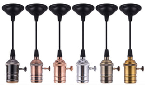 LED hanglamp vintage | pendel lamphouder E27 | industrieel draaiknop | antraciet 120cm