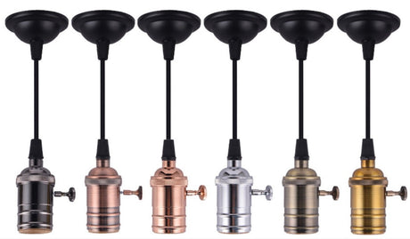 LED hanglamp vintage | pendel lamphouder E27 | industrieel draaiknop | antraciet 120cm - LEDPLANET.NL