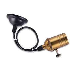 LED hanglamp vintage, pendel lamphouder E27, industrieel draaiknop, goud 120cm