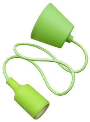 Lampe LED DIY | suspension - câble textile | douille en silicone E27 | vert pomme - LEDPLANET.NL