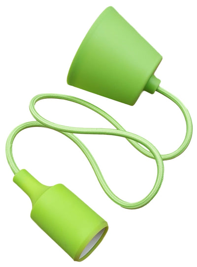 Lampe LED DIY | suspension - câble textile | douille en silicone E27 | vert pomme - LEDPLANET.NL