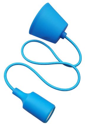 Lampe LED DIY | suspension - cordon de fer à repasser | douille en silicone E27 | bleue - LEDPLANET.NL