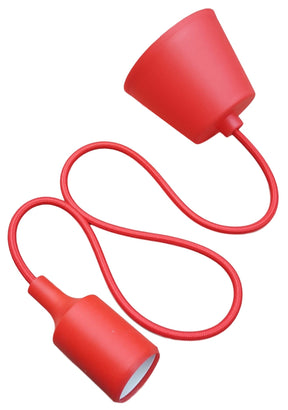 Lampe LED DIY | suspension - cordon de fer à repasser | douille en silicone E27 | rouge - LEDPLANET.NL