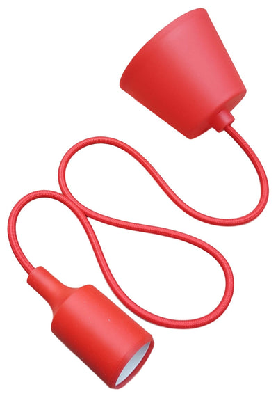 Lampe LED DIY | suspension - cordon de fer à repasser | douille en silicone E27 | rouge - LEDPLANET.NL