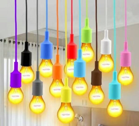LED lamp DIY | pendel hanglamp - strijkijzer snoer | E27 siliconen fitting | rood - LEDPLANET.NL
