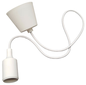 Ampoule LED DIY | suspension à câble textile - câble de fer à repasser | douille E27 en silicone | blanc