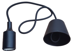 LED lamp DIY | pendel hanglamp - strijkijzer snoer | E27 siliconen fitting | zwart
