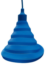 LED lamp DIY | vouwbare hanglamp - strijkijzer snoer | E27 siliconen fitting | blauw - LEDPLANET.NL