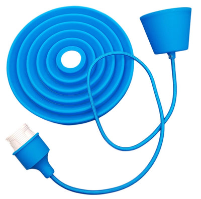 Lampe LED DIY | suspension pliable - cordon de fer à repasser | douille en silicone E27 | bleu - LEDPLANET.NL