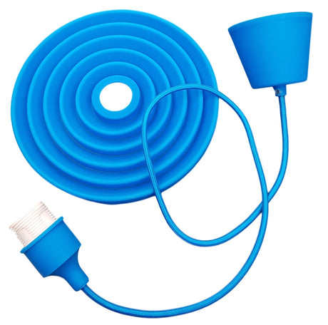 Lampe LED DIY | suspension pliable - cordon de fer à repasser | douille en silicone E27 | bleu - LEDPLANET.NL