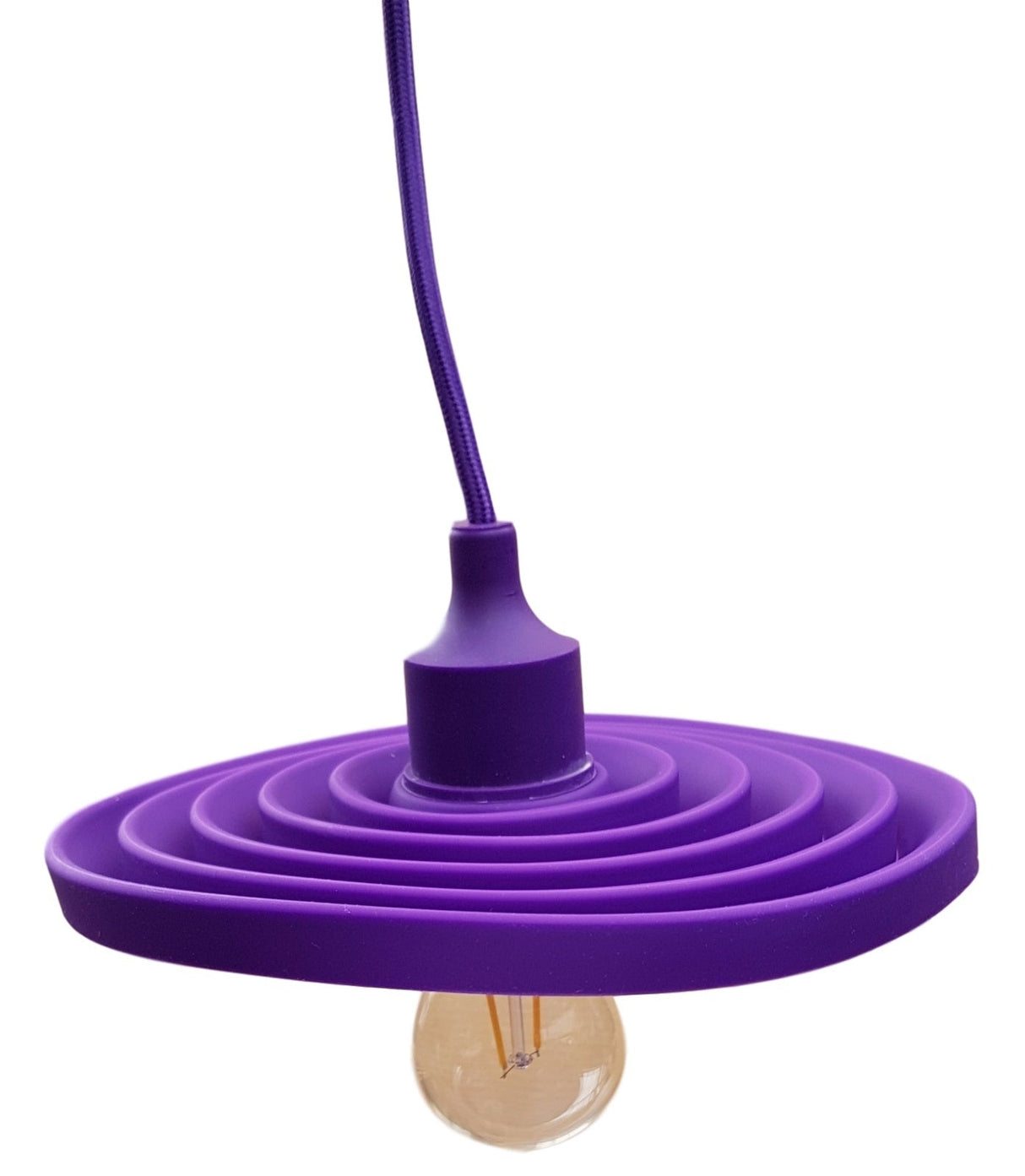 LED lamp DIY | vouwbare hanglamp - strijkijzer snoer | E27 siliconen fitting | paars - LEDPLANET.NL