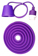 LED lamp DIY | vouwbare hanglamp - strijkijzer snoer | E27 siliconen fitting | paars - LEDPLANET.NL