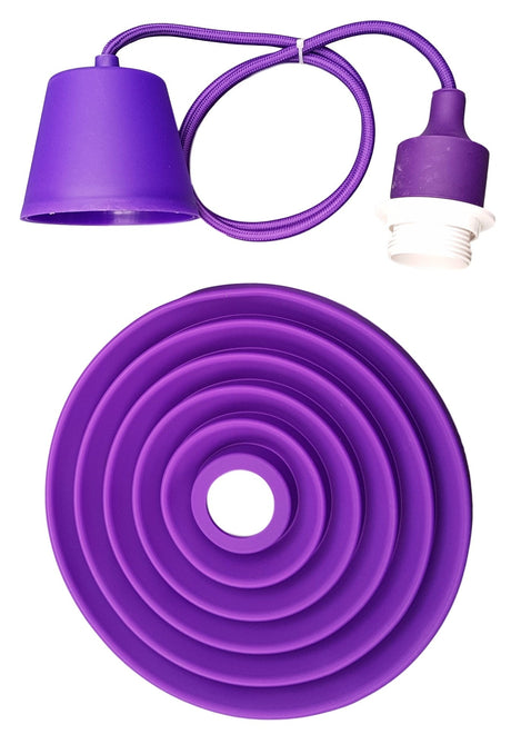 Lampe LED DIY | suspension pliable - cordon de fer à repasser | douille en silicone E27 | violet - LEDPLANET.NL