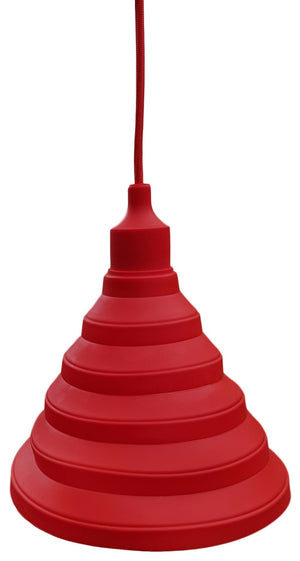 Lampe LED DIY | suspension pliable - cordon de fer à repasser | douille en silicone E27 | rouge
