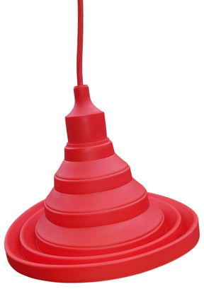 LED lamp DIY, vouwbare hanglamp, strijkijzer snoer, E27 siliconen fitting, rood