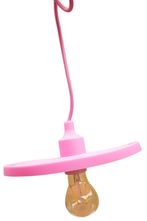 LED lamp DIY, vouwbare hanglamp, strijkijzer snoer, E27 siliconen fitting, roze