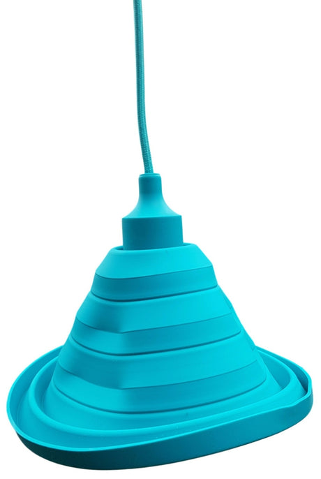 LED lamp DIY | vouwbare hanglamp - strijkijzer snoer | E27 siliconen fitting | turquoise - LEDPLANET.NL