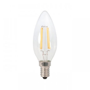 LED kaarslamp E14 dimbaar daglichtwit 6500K, 2W, filament helder glas