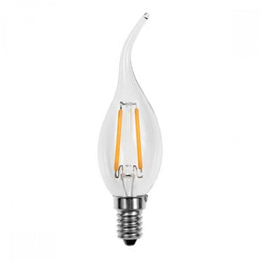 Lampe LED E14 | lampe bougie C35, pointe incurvée | 2 W=20 W | filament blanc lumière du jour 6500 K - LEDPLANET.NL