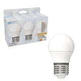 LED Lamp E27 470 lumen - 4.9W - Warmwit 2700K - G45 Kogel - Opaal - 3 stuks