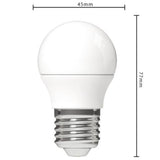 LED Lamp E27 470 lumen - 4.9W - Warmwit 2700K - G45 Kogel - Opaal - 3 stuks