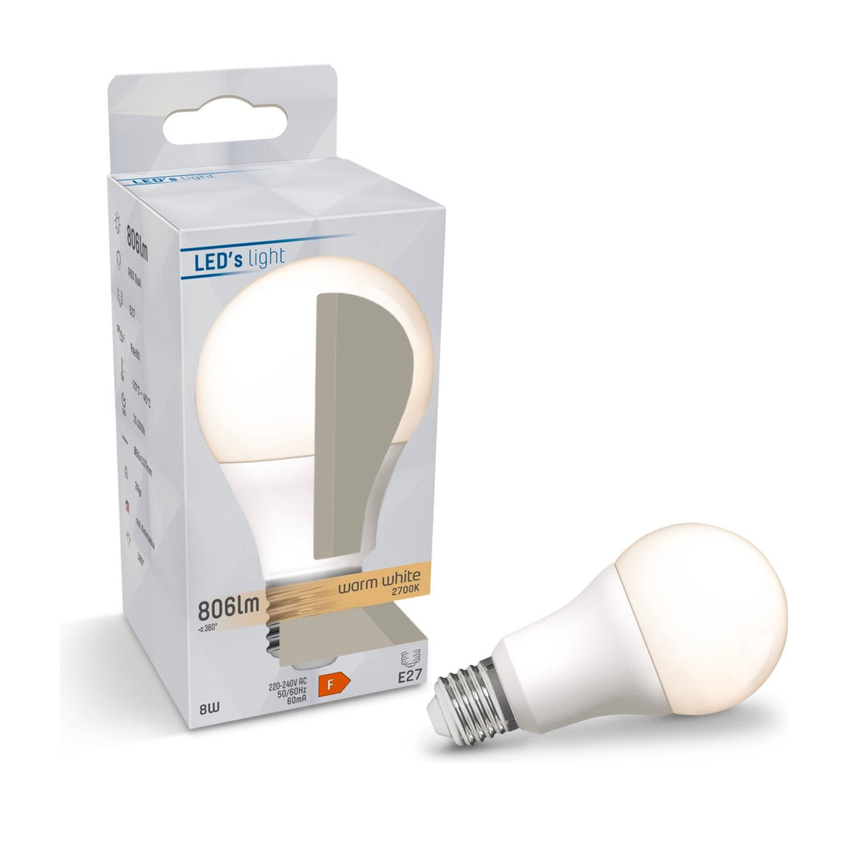 LED lamp E27 warmwit 2700K - 13W 1521 lumen - A60 mat opaal
