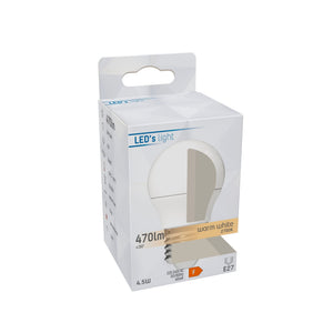 LED Kogellamp 470 lumen - 4.5W - 2700K - E27 - Opaal