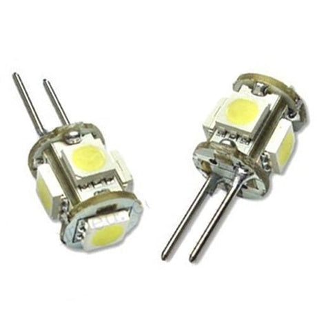LED lamp G4 5 stuks | steeklampje | 0,8W=5 - 10W | 5 - SMD warmwit 3000K | 12V DC - LEDPLANET.NL
