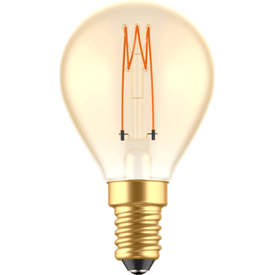 Ampoule à filament LED E14 - 136 lumens - 2.5W - Blanc extra chaud 1800K - Variable - Boule G45 dorée