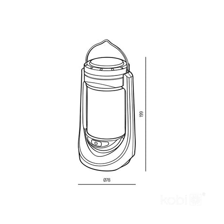 Oplaadbare campinglamp, LED lantaarn met USB-C, 200 lumen