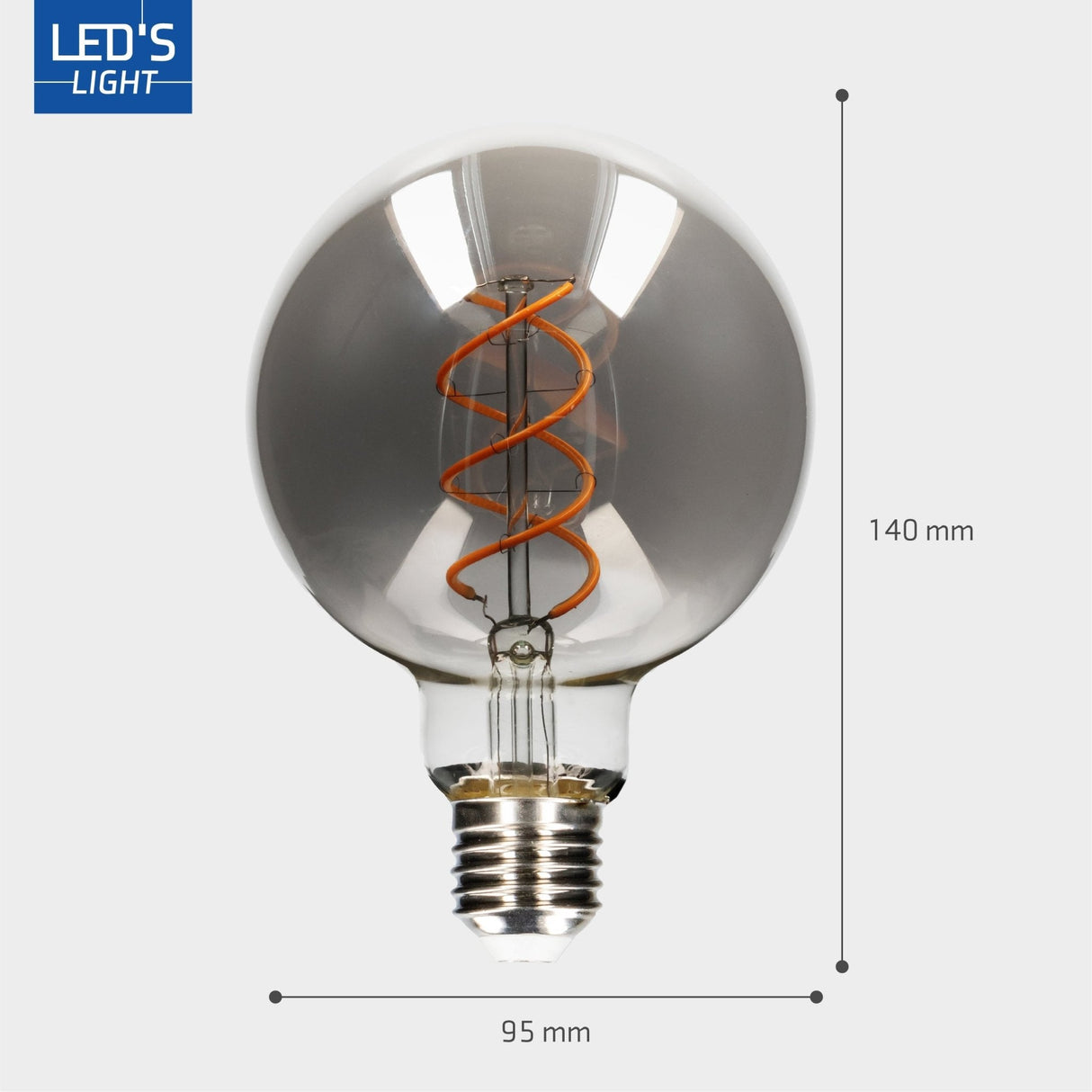 LED Lamp Smokey E27 - Edison Vintage - Dimbaar licht - Bol G95