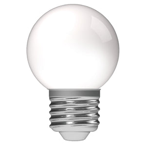 Lampe extérieure LED E27 blanc chaud 2700 K - 1 W 40 lumens - G45 IP44 résistant aux projections d’eau - opale mate