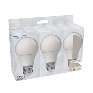 LED Lamp 806 lumen - 8W - Koelwit 4000K - E27 - 3 stuks