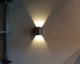 LED lampen | wandspot 2 - zijdig sfeerlicht | 3W 3000K | 7 x 10cm rvs geborsteld - LEDPLANET.NL