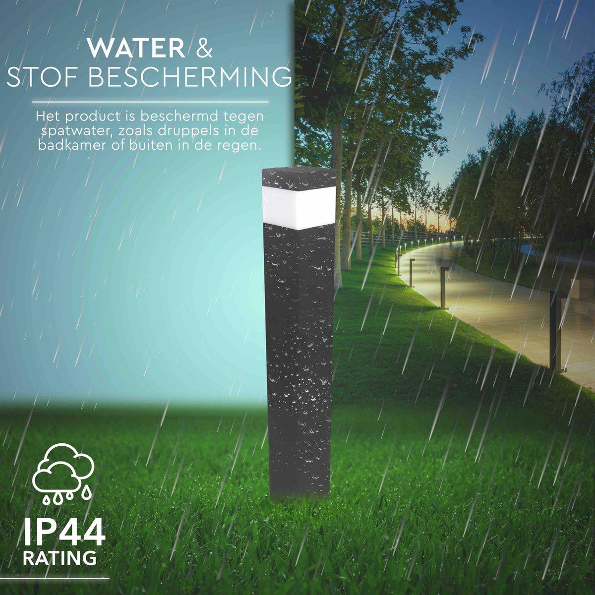LED Lantaarnpaal E27 - IP44 - Aluminium - 76cm - Grijs