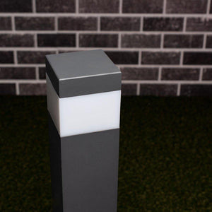 LED Lantaarnpaal E27 - IP44 - Aluminium - 76cm - Grijs