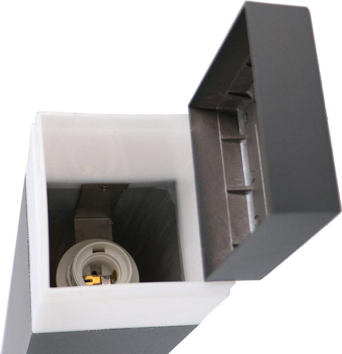 LED Lantaarnpaal E27 - IP44 - Aluminium - 76cm - Grijs