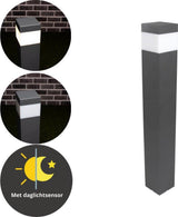LED Lantaarnpaal E27 - IP44 - Aluminium - 76cm - Grijs