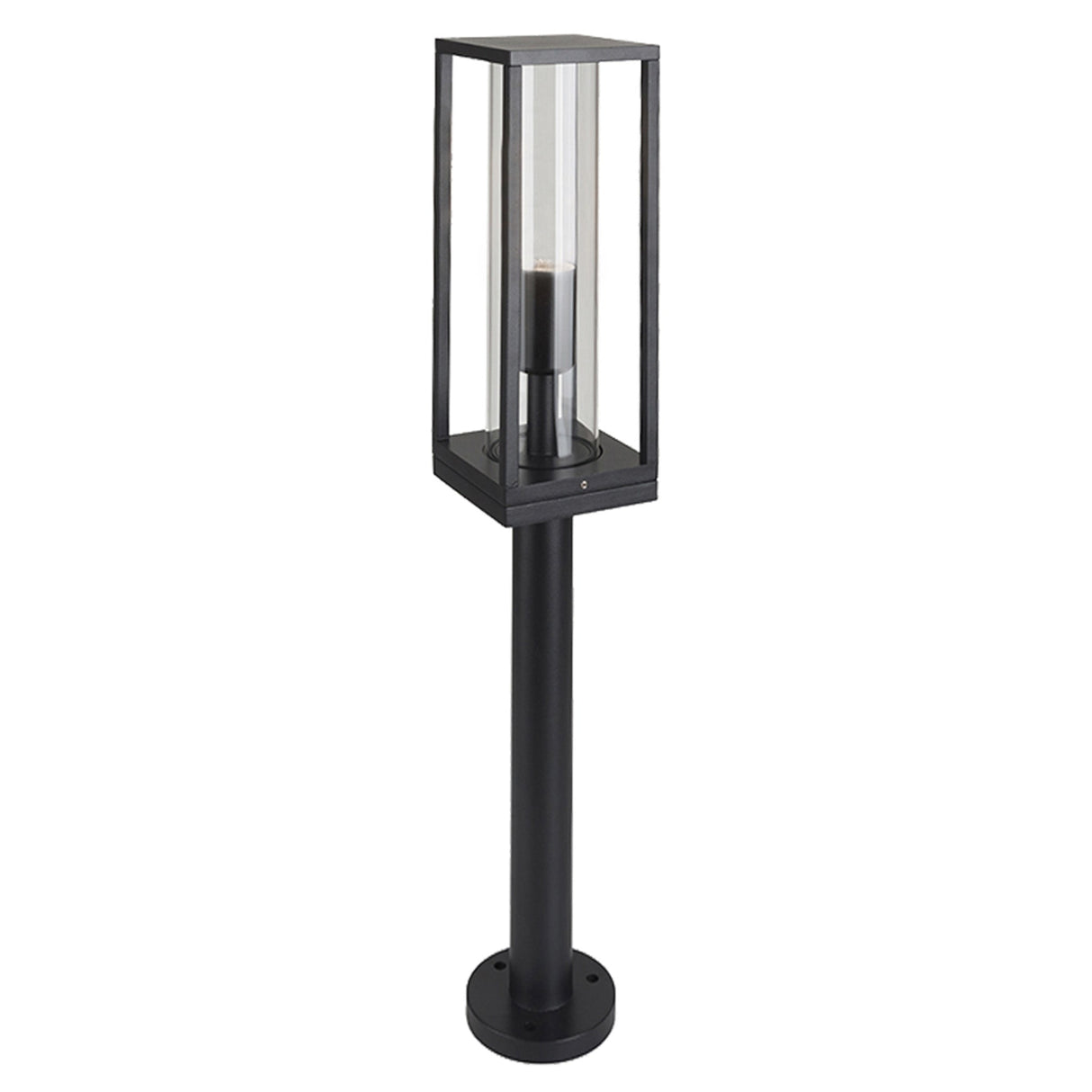LED Wandlamp Lantaarn - E27 fitting - IP44 - Zwart Aluminium - 80cm - 230V