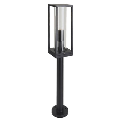 LED Wandlamp Lantaarn - E27 fitting - IP44 - Zwart Aluminium - 80cm - 230V