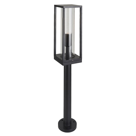 Applique murale LED lanterne - Douille E27 - IP44 - Aluminium noir - 80 cm - 230 V