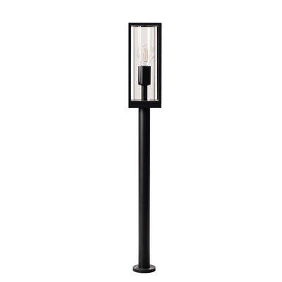 LED Wandlamp Lantaarn - E27 fitting - IP44 - Zwart Aluminium - 80cm - 230V