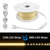 COB LED Lichtslang 230V, 10W/m, 1000lm/m, IP65, Snijbaar, 50m rol
