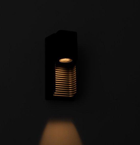 Applique murale LED extérieure avec douille GU10 - Rayures - Rimini - IP44 - Anthracite