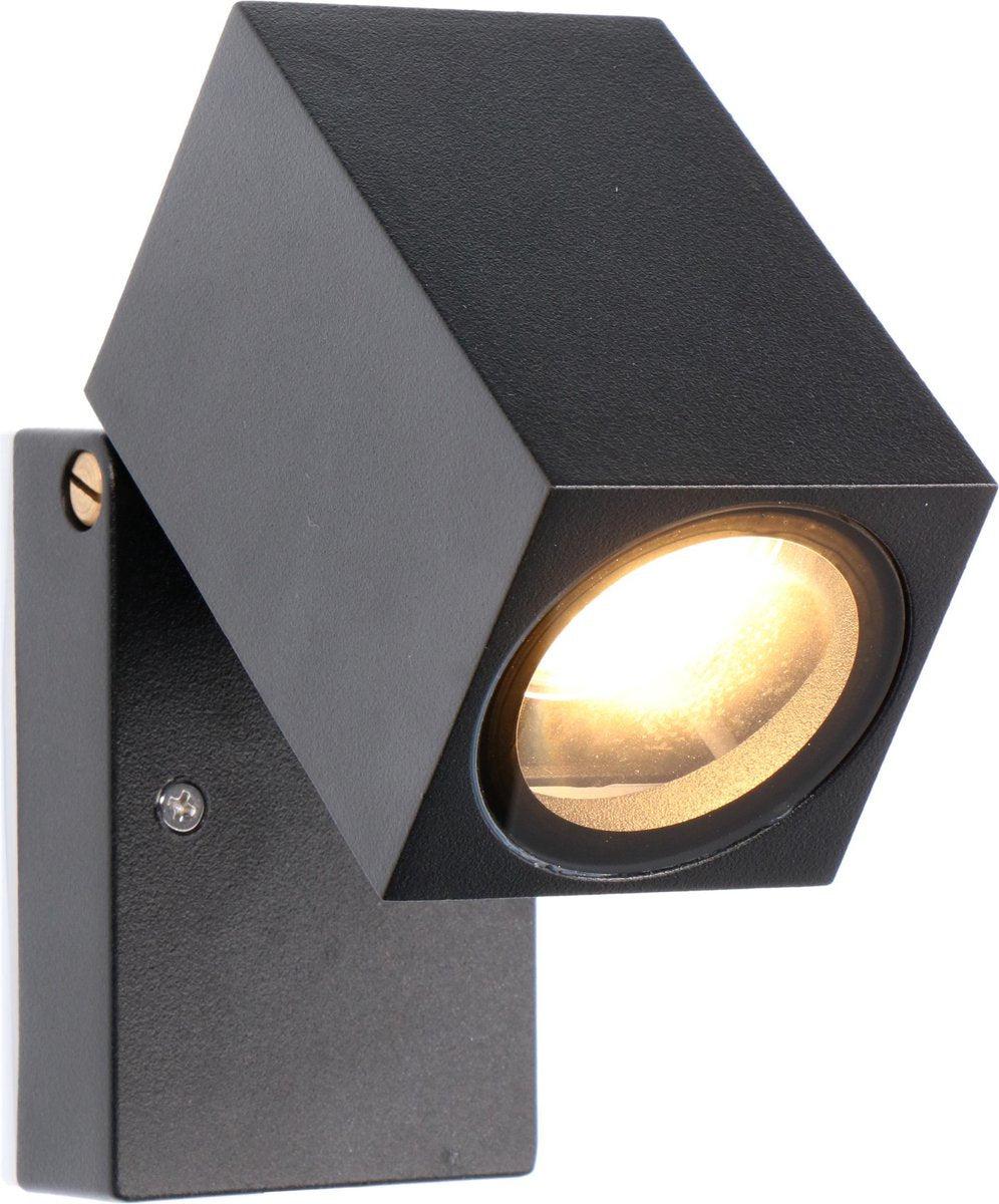 LED's Light applique extérieure LED inclinable - Douille GU10 - IP44 - Noir - Modèle Lucca